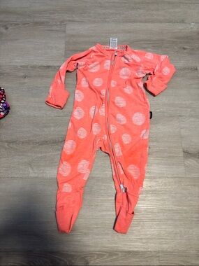 Bonds Coral Pink Polka Dot Footed One-Piece